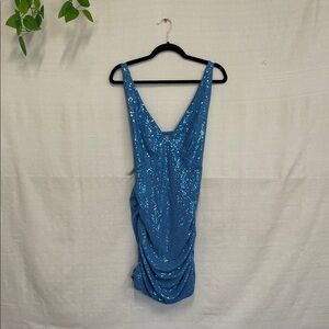 Urban Outfitters Sparkling Blue Backless Dress